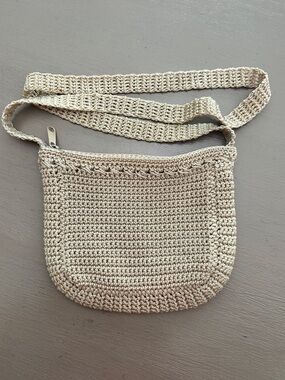 NY&CO Beige Crochet Crossbody Bag | Neutral Boho Woven Shoulder Purse